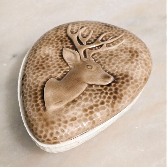 Vintage Waldron Deer Handcrafted Ceramic Trinket Box - Picture 3 of 8